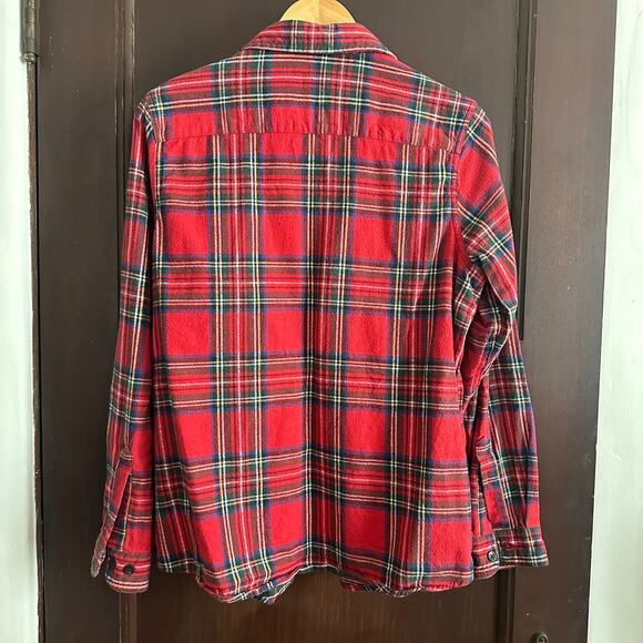 L.L. BEAN | Women's Red Plaid Relaxed Fit Button Down Flannel Shirt | Medium - Picture 2 of 5